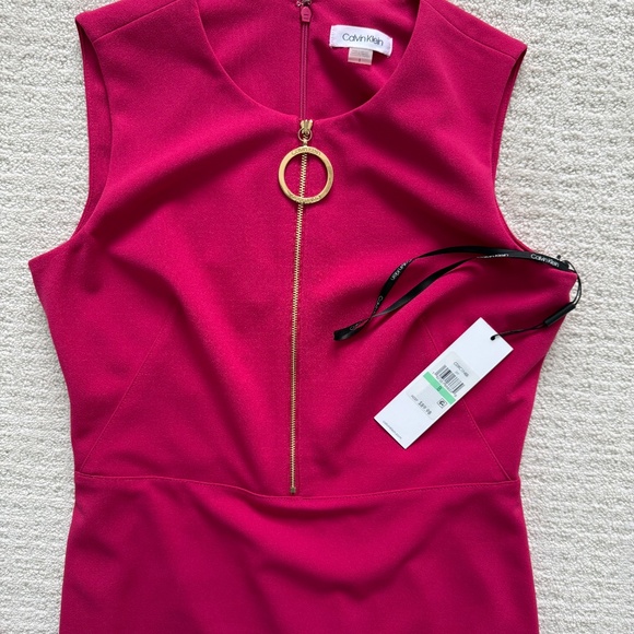 CALVIN KLEIN | NWT Pink Sleeveless Sheath Dress Sz 8 - Picture 6 of 8